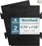 2-Pack Notched Activated Carbon Charcoal Microwave Hood Filters - 9.75" x 7.25" Microwave Hood Filters - Compatible with Whirlpool OTR Models and KitchenAid Models, Made in USA