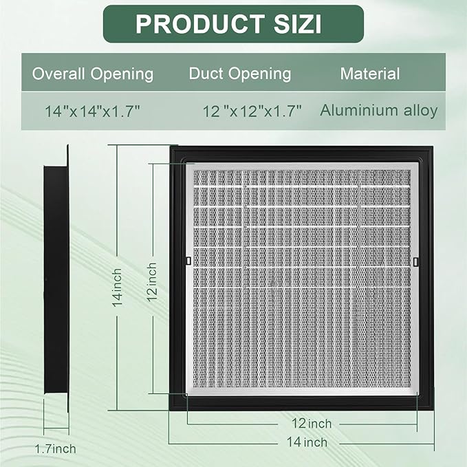 2-Pack 14"x14" Gable Vent - Premium Aluminum，Shed Vents with Screen, Ideal for Gables, Wall, and Attics - Vent Opening 12"x12" - Boost Ventilation and Guard Against Moisture