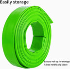 1-1/2" x 50 FT Pool Backwash Hose, Green Heavy Duty Reinforced PVC Lay Flat Water Discharge Hose for Swimming Pool Filter Pump,with 2 Clamp