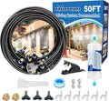 Pre-Assembled Misters for Outside Patio,Outdoor Misting Cooling System w Filter,50FT|15M.Backyard Mist Kit for Garden,Greenhouse,Deck,Umbrella,Canopy,Pool,Porch,Trampoline,Park.