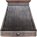 CT Copper Tailor Copper Vent Hood Wall Mount,54'' W,36''H,1260 CFM Exhaust Fan,Stainless Steel Vent,LED Light,Dishwasher-Safe Baffle Filters,Light Hammered-Medium Patina,VH14TA2L