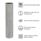 PATIKIL 40" L x 16" W Woven Wire Mesh, 26 Mesh 304 Stainless Steel Air Vent Filter Screen with Gloves for Window Security Vent Cover Filtration Animals Fence