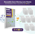 16x16x1 Furnace Filter-MERV8, Washable & Reusable Electrostatic Air Filter, AC/HVAC Furnace Filter, Permanent Air Filter, Breathe Fresher, Easy Install