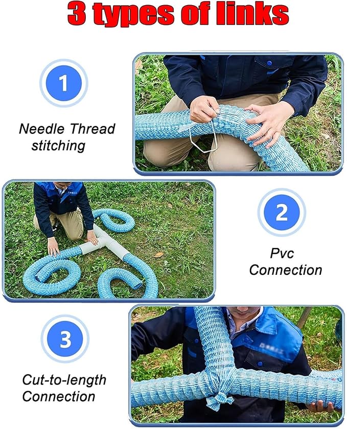 Commercial French Drain Pipe for Water Drainage, Construction Site/Sports Field Perforated Pipes & Weeping Tile, Dia 2in 3.9in 5.9in Wide Underground Drainage Systems(Dia 15cm/5.9in,Long 9m/29.5ft)
