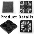 6Pcs 80mm Cooling Fan Filter, Plastic Dustproof Mesh Cover for PC Computer Case, Effective Dust Protection, Easy Installation, Reusable Filter Grill Black