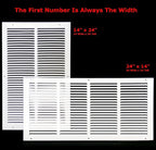 20" X 24" Return Air Filter Grille - Filter Included - Easy Plastic Tabs for Removable Face/Door - HVAC VENT DUCT COVER - White [Outer Dimensions: 22 5/8"w X 26 5/8"h]
