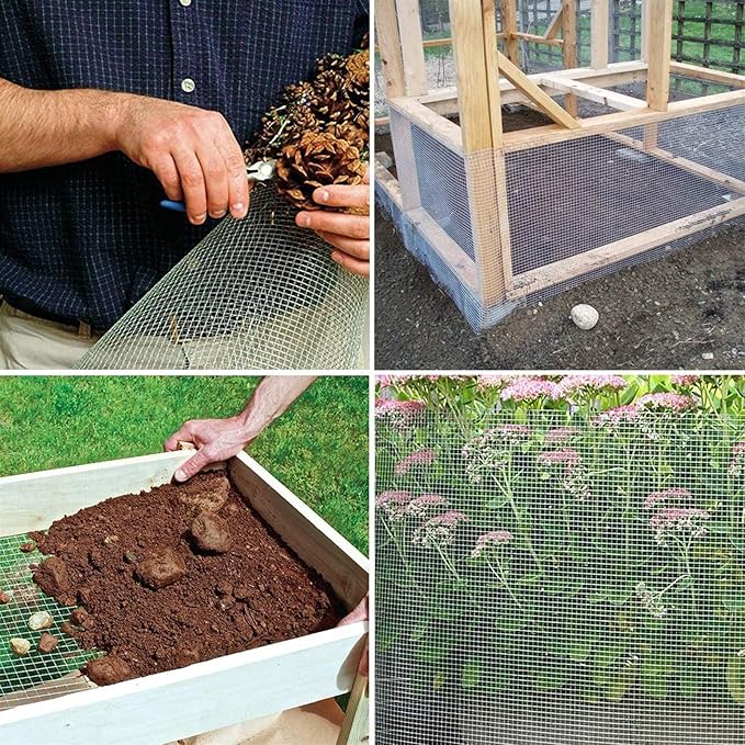 AOTNZ Welded Wire Fencing, Stainless Steel Anti-Rust Decorate Square Screening Filter Sheet for Garden Fence Aviary Hutch Net Fence Chicken Coop Pond Enclosure (Color : Silver, Size : 1.2x2m)