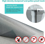 High Density dustproof and Pollen Proof net Window Screen mesh roll Used to Replace Screen Windows and Doors (Grey high-Density mesh,394''×57''(1000×145cm)
