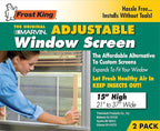 Frost King 2AWS1537 WB Marvin Adjustable Window Screen, 15in High x Fits 21-37in Wide (2 Pack)