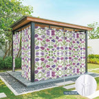 Flowers Outdoor Curtains for Patio Summer Floral Pastoral Farmhouse Plant Waterproof Outside Curtains with Grommet Top Weatherproof Curtain for Cabana Pergola Gazebo, 1 Panel, 54" W x 95" L