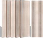 BUBOS 10 Pack Large Acoustic Panels, 48"X 12"X 0.4" Sound Proof Panels for Walls,Decorative Self-Adhesive Acoustical Wall Panels,3D Slat Sound Panels for Home Office Studio (Camel 01)