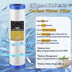 KDF-20BB & GAC Carbon Water Filter, 20'' x 4.5'' Whole House Heavy Duty Radial Flow Filter Replacement Cartridge with Kinetic Degradation Fluxion(KDF) & Granular Activated Carbon (GAC)