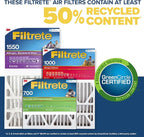 Filtrete 16x25x4(SlimFit), AC Furnace Air Filter, MPR 1550 DP, Healthy Living Ultra Allergen Deep Pleat, 4-Pack, Fits Lennox & Honeywell Devices (exact dimensions 15.5 x 24.5 x 3.75)
