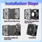 Dust Filter PC 120mm Cooling Fan Filter Dustproof Cover, 2 Pack PC Case Fan Grill ABS Protective Dust Guard Mesh Cover with Screws for Computer Case Cooling Fans, Effective Dust Protection