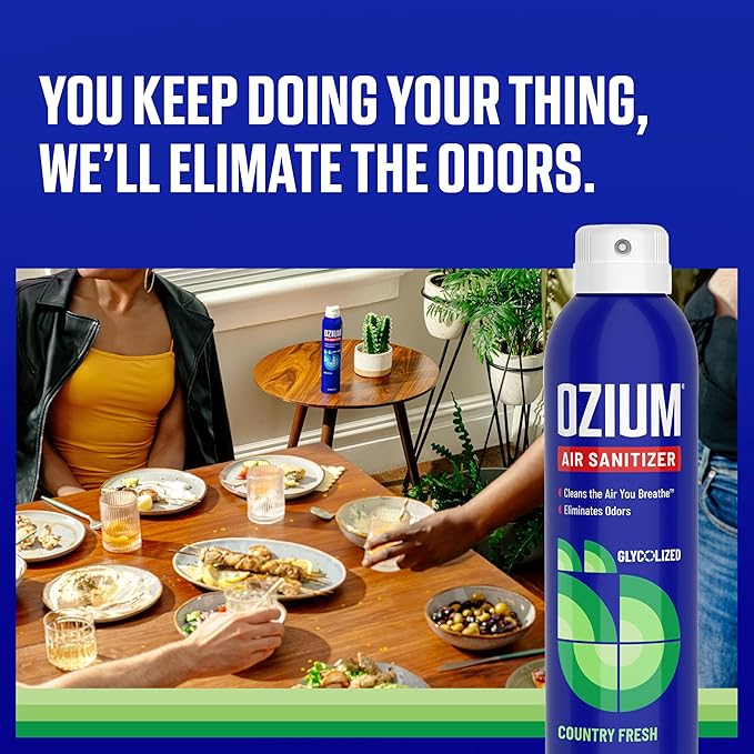 Ozium 8 Oz. Air Sanitizer & Odor Eliminator for Homes, Cars, Offices and More, Country Fresh, Pack of 1