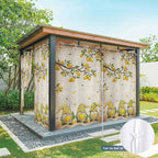 Summer Gnome Outdoor Curtains for Patio Gnome Lemon Leaf Vintage Waterproof Outside Curtains with Grommet Top Weatherproof Curtain for Cabana Pergola Gazebo, 1 Panel, 54" W x 108" L