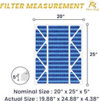 MervKing 20x25x5 Air Filter Actual Size: 19.88" x 24.88" x 4.38" MERV 11 MPR 1000-1200 | MADE IN USA | 4-Pack | Pleated HVAC AC Furnace Replacement