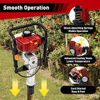 Gas Powered T-Post Driver, 1900W 52CC T Post Pounder Driver Heavy Duty Gasoline, 2-Stroke Fence Farm Push Pile Gasoline Engine Kit for Fence Post Construction Site