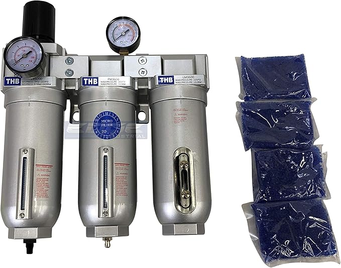 SUPER HEAVY DUTY HIGH FLOW AIR FILTRATION SYSTEM, 2 STAGE PARTICULATE FILTER PLUS OIL REMOVING COALESCING FILTER COMBINATION (3/4" NPT, AUTO DRAIN)