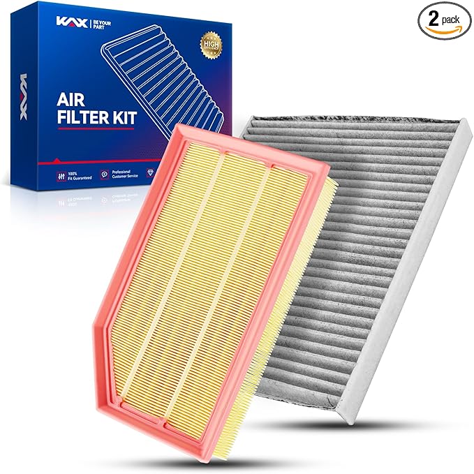 KAX Engine & Cabin Air Filter Kit for Jeep Wrangler 2018-2026 2.0T/3.6L, Gladiator 2020-2025 3.6L, Replace# CA12373 CF12450