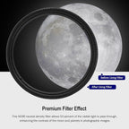 Astromania Telescope Filter Moon Filter 1.25 inch, Neutral Color Filter ND96-0.3 with 50% Light Transmission Reduces Moon Glare&Enhances Lunar Crater Detail, Work with Telescope Accepts 1.25" Eyepiece