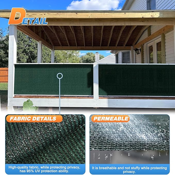 TANG Sun Shade Fabric Roll 8'x84' Shade Cloth for Garden Dark Green HDPE Mesh Shading Pergola Cover Replacement Canopy, 95% Blockage Sunshades for Outdoor Patio Backyard Plant