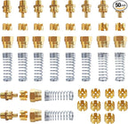 50PCS Brass DOT Air Brake Hose End Fitting Kit, Dazakoot J1402 Air Brake Fitting Assortment Kit for Replacement, Air Brake Hose Assembly Kit (Connector, Nut Tube, Spring and Sleeve Tube)