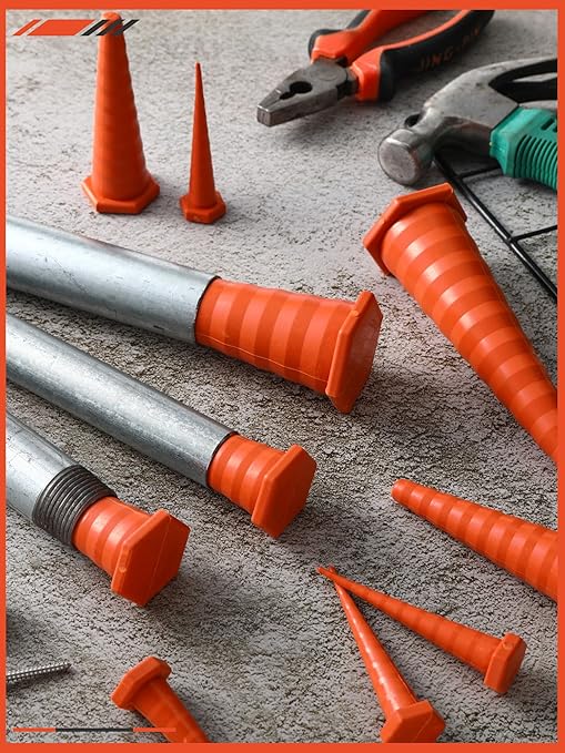 Hydraulic Oil Service Plugs Large Medium Small Sizes Multi Pack Rubber Drip Proof Hose Plugs Industrial Hydraulic Kit for Irrigation, 3 Sizes(8 Pcs,Orange)