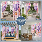 Hot Air Balloons Waterproof Outdoor Curtains for Patio,Windproof Weatherproof Curtains with Weighted Hem,Valentine's Day Watercolor Love Balloons Light Filtering Privacy Drapes 54"x 95" 2 Panels