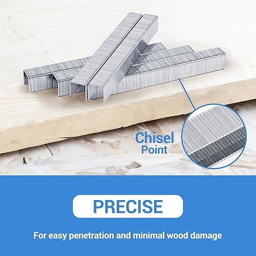 meite T-50 Staple Gun Staples, 1/2 Inch Heavy Duty Staples, Galvanized 20 Gauge 3/8 Inch Crown Staple for Upholstery, Construction, Furniture (10 Packs)
