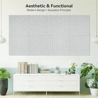 Art3d 6-Pack Self-Adhesive Acoustic Wall Panels for Home Décor, 24 x 24 Inch Soundproofing Panels for Office Studio Bedroom - High Noise Absorption Polyester Fiber, Gray