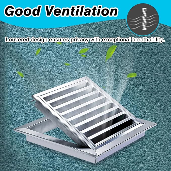 Square Stainless Steel Vent Grille with Removable Filter Mesh, Weatherproof Louver Air Return Vent Cover for Home/Shed/Garage/Roof(38x38in/97x97cm)