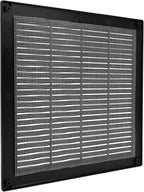 Repa Market 12 x 12 Inch (Outer) Black Square Air Vent Cover - Plastic Fresh Air Intake Vent - AC Cover with Nylon Mesh Screen, Wall, Ceiling HVAC Return Air Register, Modern Soffit Vents