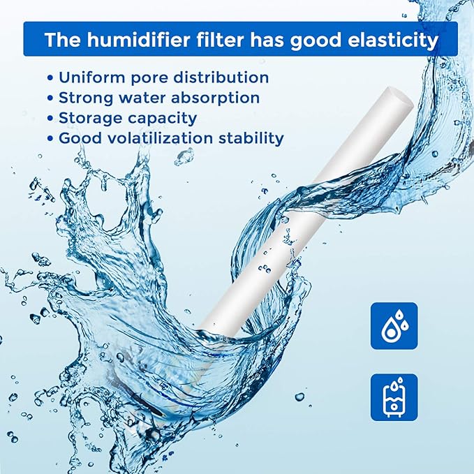 40 Pieces Humidifier Filter Cotton Refill Travel Mini Humidifier Filters Sticks Car Filters Replacement Parts for Portable Personal USB Powered Smart H20 in Office Bedroom(5.9 Inch)