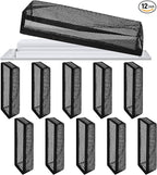 Zonon 12 Pcs 4 x 14 Inch Floor Register Trap Cover Vent Screen for Home Vent Mesh Elastic Band Filter Floor Register Trap Keeps Pet Hair, Food Out(Black)