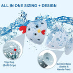 Egg Washer for Fresh Eggs, Egg Scrubber for Fresh Eggs, 2 Reusable Silicone Chicken Shaped Scrubs, Chicken Egg Cleaner, Eggshell Cleaner for Poultry Farm, Housewife Tools Vegetable Processing (Blue)