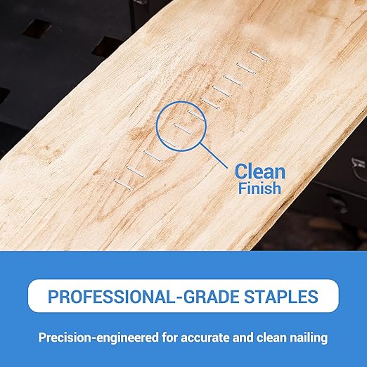 meite T-50 Staple Gun Staples, 1/2 Inch Heavy Duty Staples, Galvanized 20 Gauge 3/8 Inch Crown Staple for Upholstery, Construction, Furniture (10 Packs)