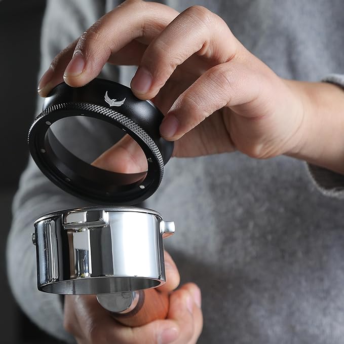 58mm Magnetic Espresso Portafilter Dosing Funnel and Puck Screen Set Coffee Dosing Ring And Filter Compatible with 58mm Portafilter Basket Premium Espresso Machine Accessories