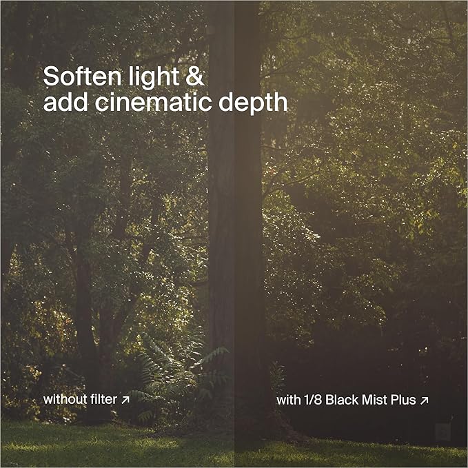 Urth 58mm Magnetic Ethereal Black Mist ⅛ Diffusion Lens Filter (Plus+) - Cinematic Effect, 20-Layer Nano-Coated Light Dispersing Particles