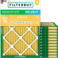 Filterbuy 20x25x1 Air Filter MERV 11 Superior Pet & Allergy Defense (12-Pack), Electrostatic Pleated HVAC AC Furnace Filters Replacement, Made in USA (Actual Size: 19.50 x 24.50 x 0.75)