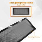 Floor Register Vent Cover, 2"x12" Magnetic Air Vent Screen Mesh Covers for Home Floor/Wall/Ceiling Registers Air Vent Filters, Black (4 Packs)