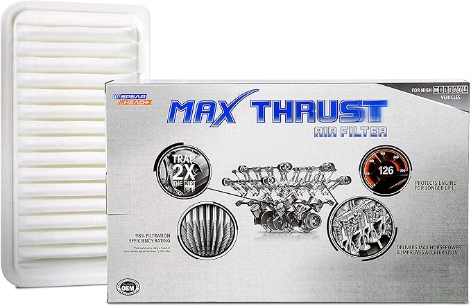 Spearhead MPG Defense Max Thrust Engine Air Filter For All Mileage Vehicles, Fits Like OEM, Restores MPG & Acceleration (MT-482)