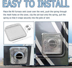 4.64×4.64 Inch RV Vent Cover Stainless Steel,RV Furnace Vent Screen & Installation Tool for Avoiding Flying Animal,RVs Furnace Vents Cover Fit RVs/Campers Car Accessories