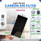 Cut to Fit Activated Carbon Filter Sheet 6” x 48” - Activated Carbon Air Filter for Air Purifiers Window AC Air Vent And More - Charcoal Filters Effectively Absorb Odors & Freshens the Air (1-Pack)
