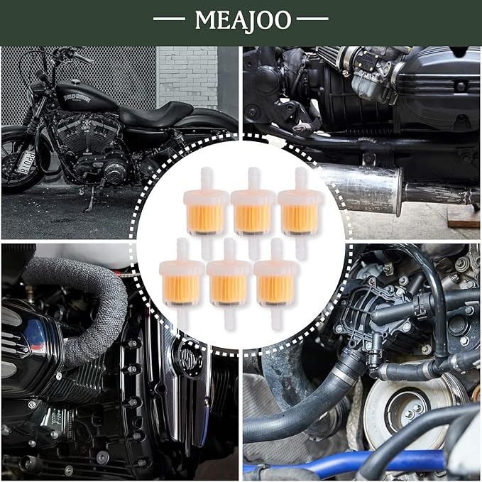 10PCS 1/4 Inch Gas Inline Fuel Filters, with magnet, Universal for Stratton Small Engine, Kohler, Kawasaki, Birggs, John Deere, Gasoline Generator Lawn Mower Motorcycle