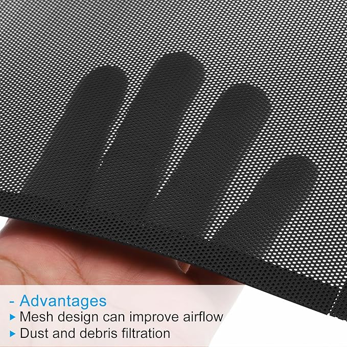 PATIKIL 4"x8" Magnetic Vent Cover, 6 Pack Floor Wall Air Registers Cover Strong Magnet Vent Screen Mesh for Blocking Hair Dust Debris, Black