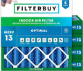 Filterbuy 13.25x13.25x4 Air Filter MERV 13 Optimal Smoke & Allergy Defense (5-Pack), Electrostatic Pleated HVAC AC Furnace Filters Replacement, Made in USA (Actual Size: 13.25 x 13.25 x 3.63)