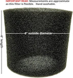 Reusable Dry Disc Filter for Small Shop Vac Kit includes 6 Dry Filters, 2 Foam Sleeves, and 2 Mounting Rings - Compatible with Shop Vac, Ridgid, Craftsman and Other Similar Wet Dry Vacs