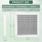 2-Pack Paintable Gable Vents - 18" x 18" Aluminum with Screen, Maximize Ventilation in Attics and Sheds, Vent Opening: 16" x 16"