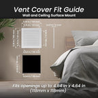 Repa Market 6 x 6 Inch (Outer) White Square Air Vent Cover - Pack of 2 Plastic Fresh Air Intake Vent - AC Cover with Nylon Mesh Screen, Wall, Ceiling HVAC Return Air Register, Modern Soffit Vents